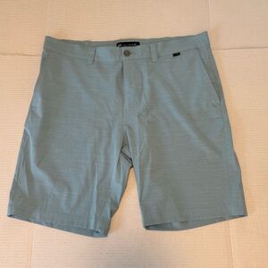 Travis Mathew 36 waist Men's Aqua light blue Shorts golf casual stretch